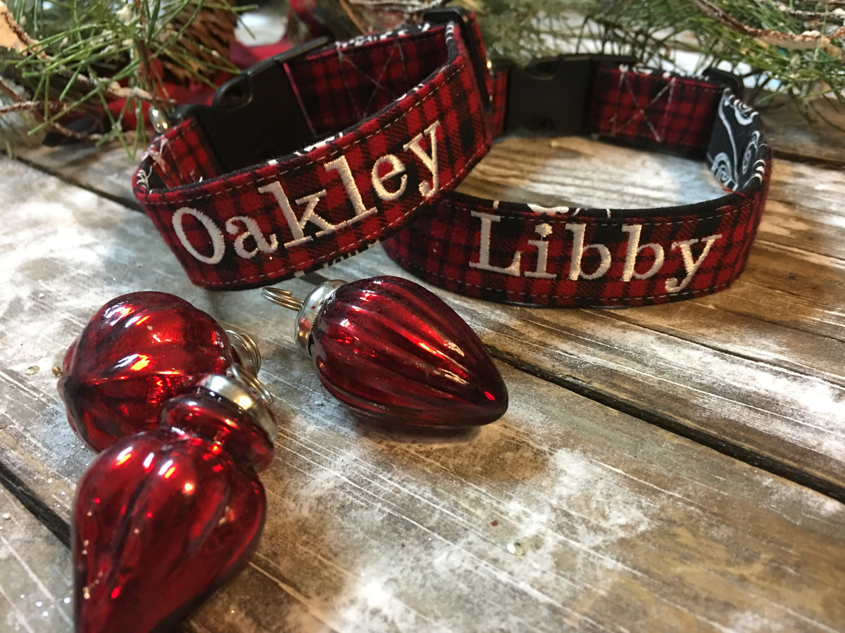 Plaid dog collar