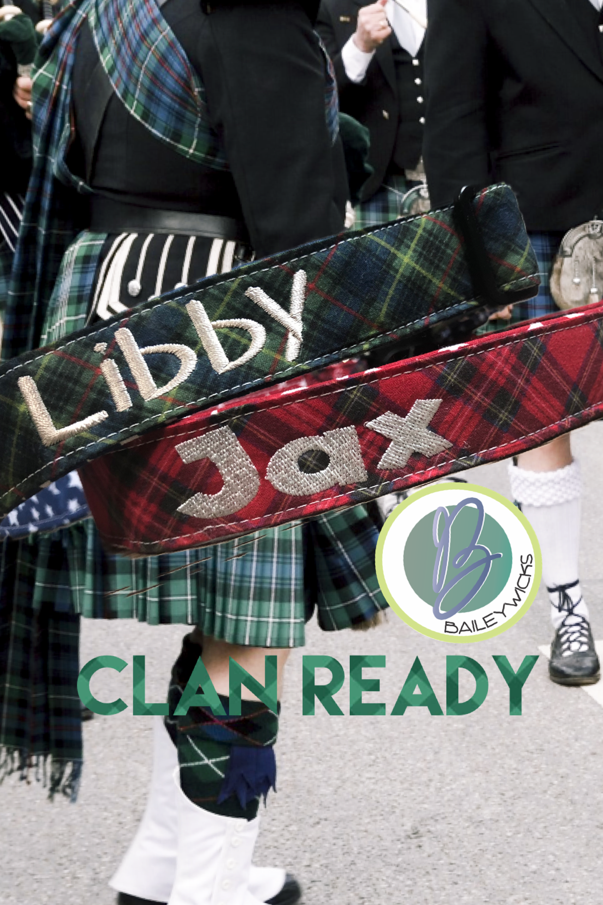 Tartan plaid dog collar