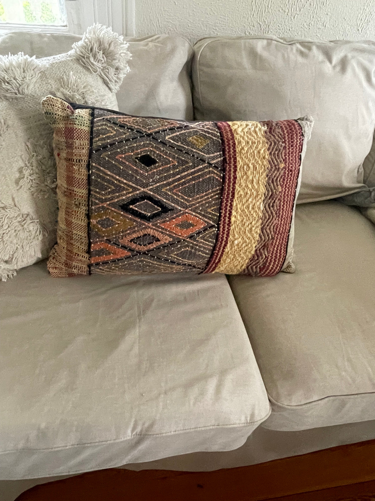 Vintage handwoven pillow