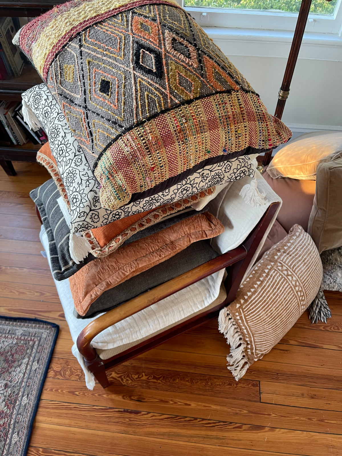 Vintage handwoven pillow