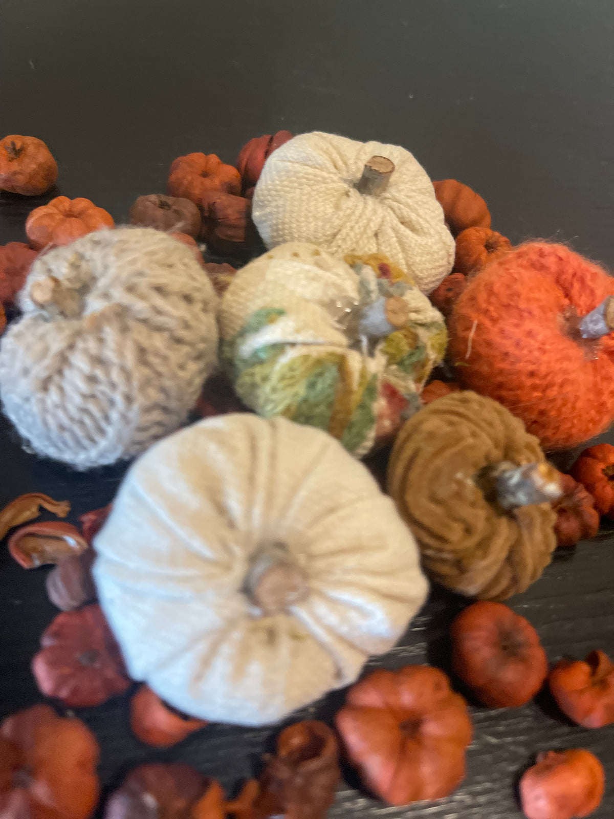 fall mini pumpkins, home decor pumpkins, upcycled pumpkins, cloth mini pumpkins