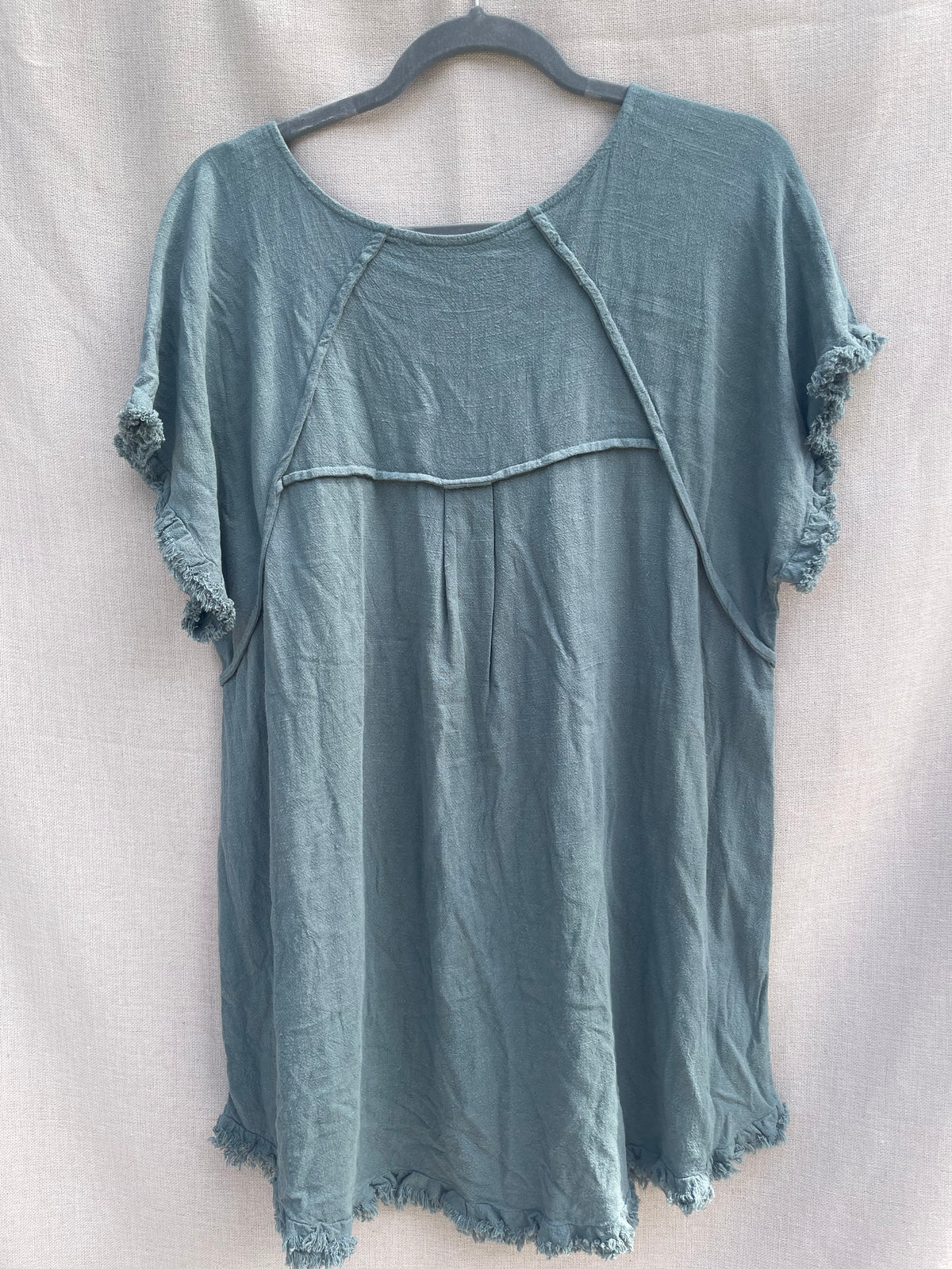 Frayed hem tunic, jade tunic Umgee reloved clothing