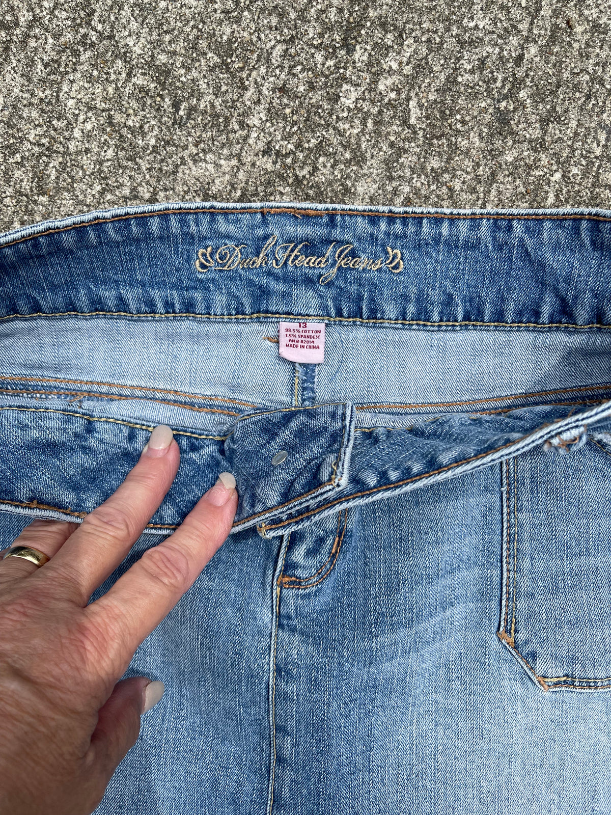 Jean skirt, vintage denim skirt