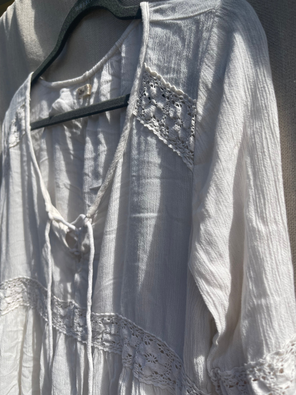 Hollister gauzy top, white gauzy shirt