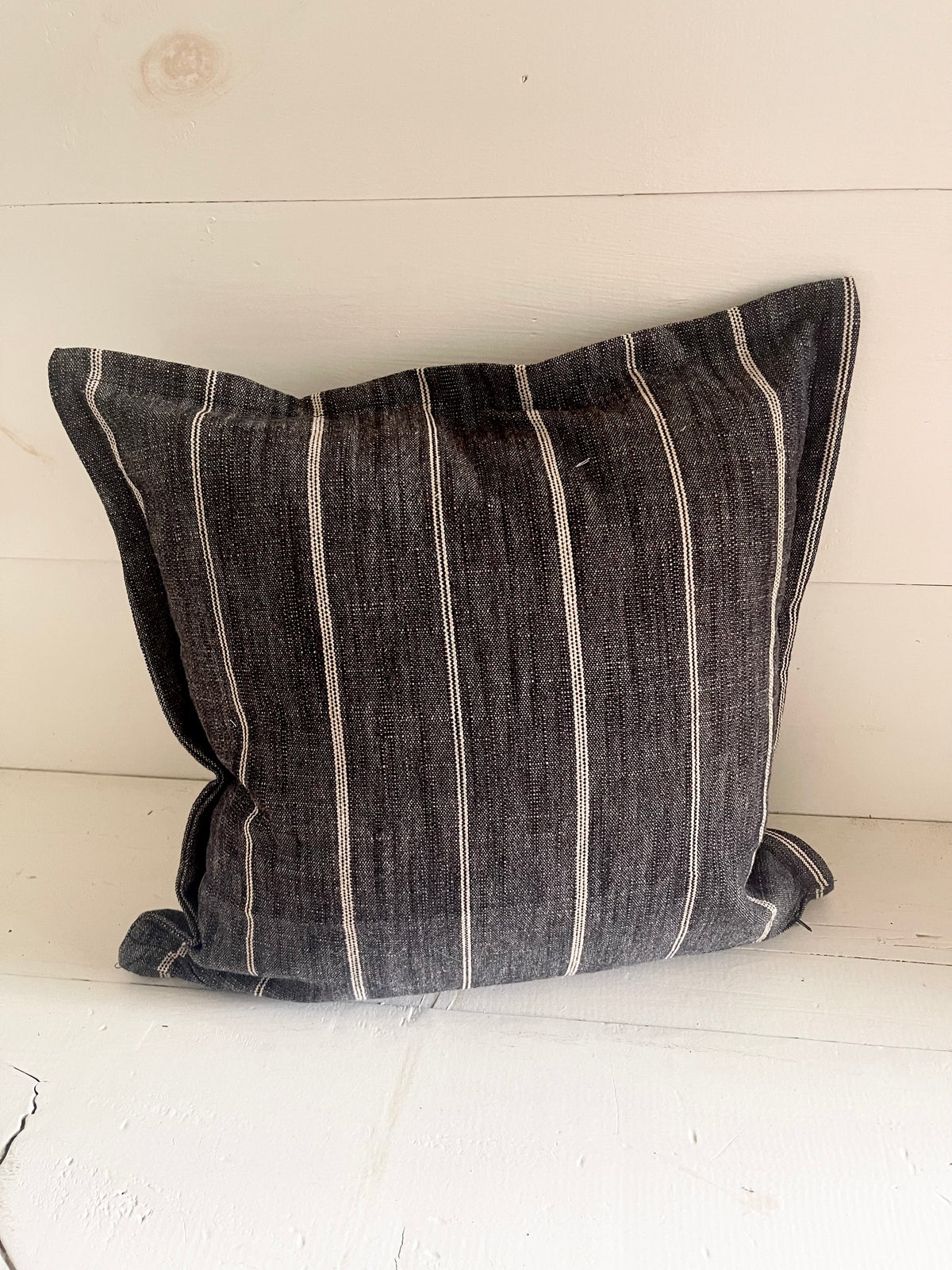 Pepper stripe ticking pillow, canvas stripe pillow