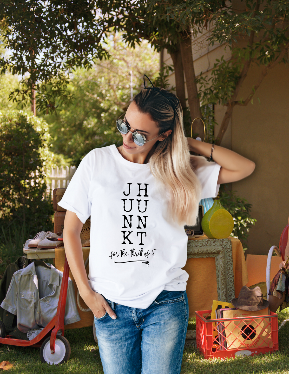 Thrifter t shirt, junk life t shirt,