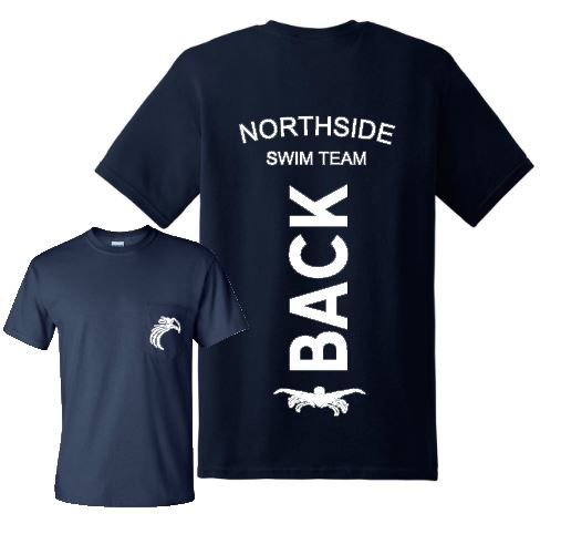 swim team t shirt back stroke