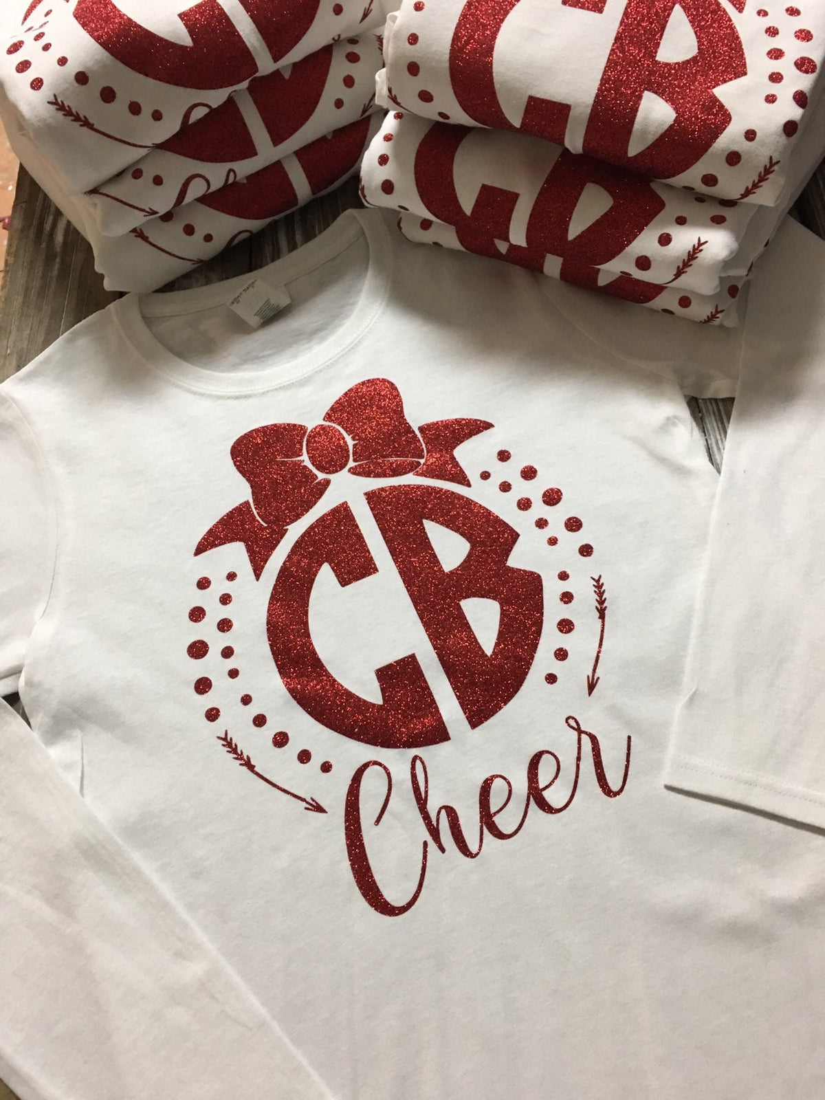 Customized Cheer shirt, Glitter ling sleeve cheer shirt