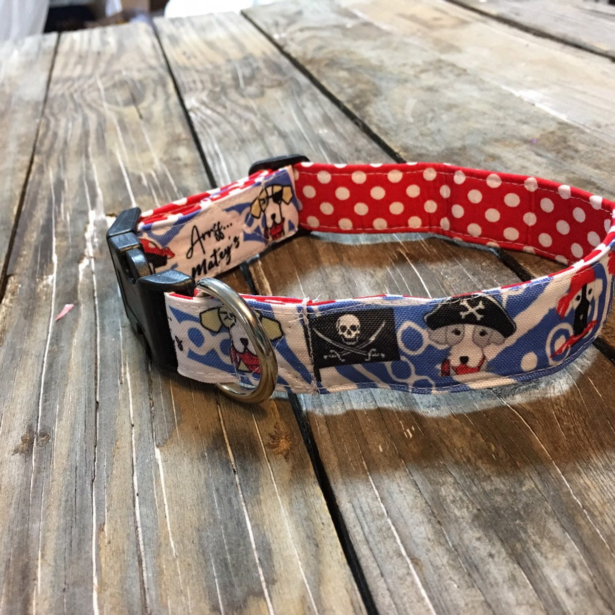 Dog collar pirate motif, printed dog collar pirate dogs