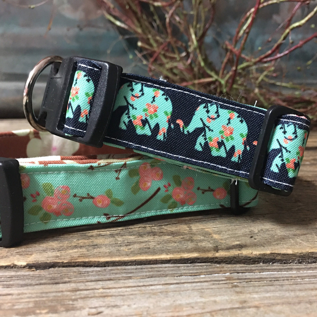 Elephant print dog collar
