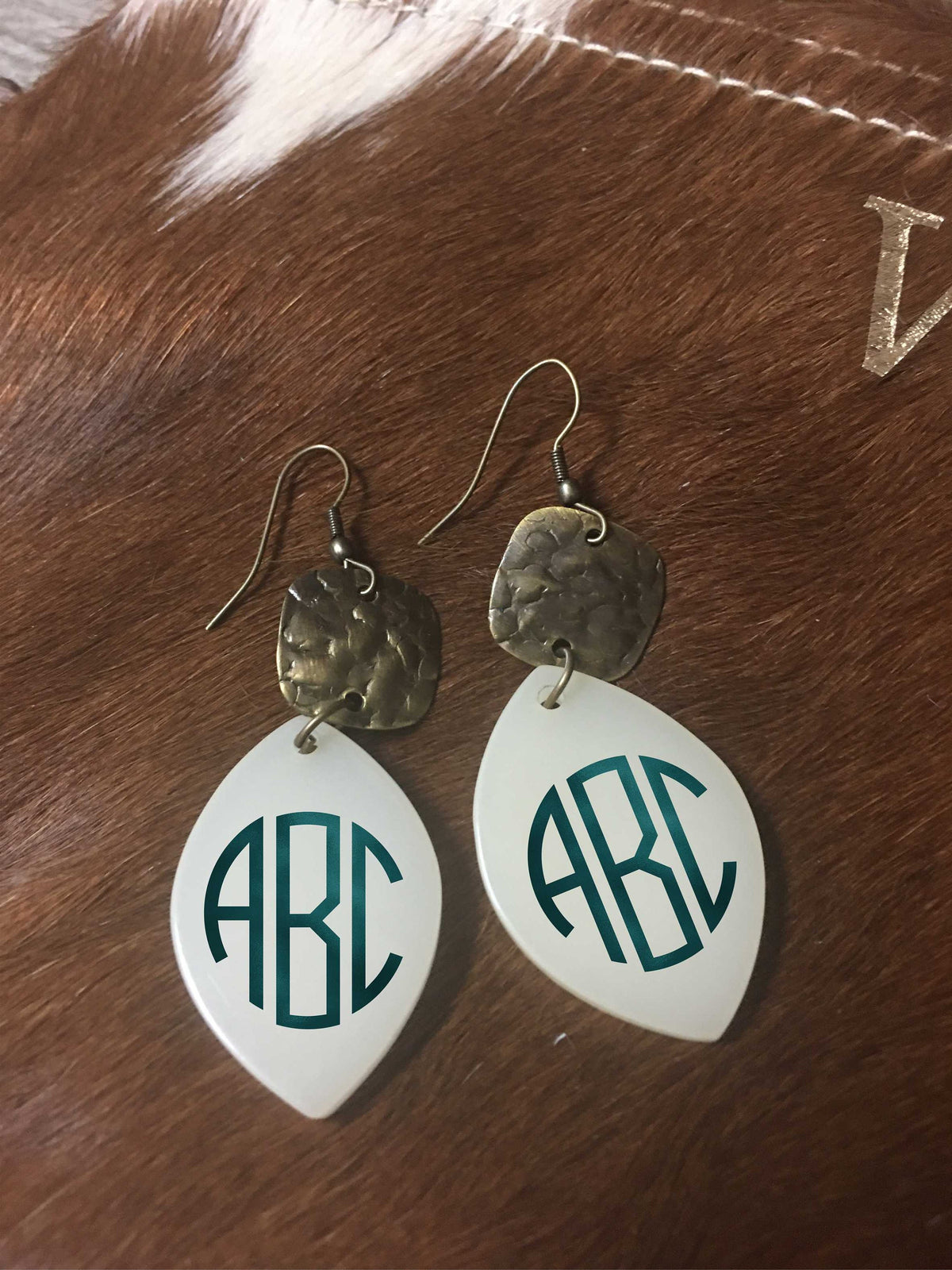 Monogrammed earrings, fairy drop monogrammed earrings