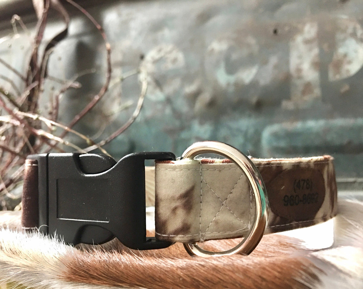 Monogrammed Dog Collar, cowhide print dog collar, personalized dog collar.