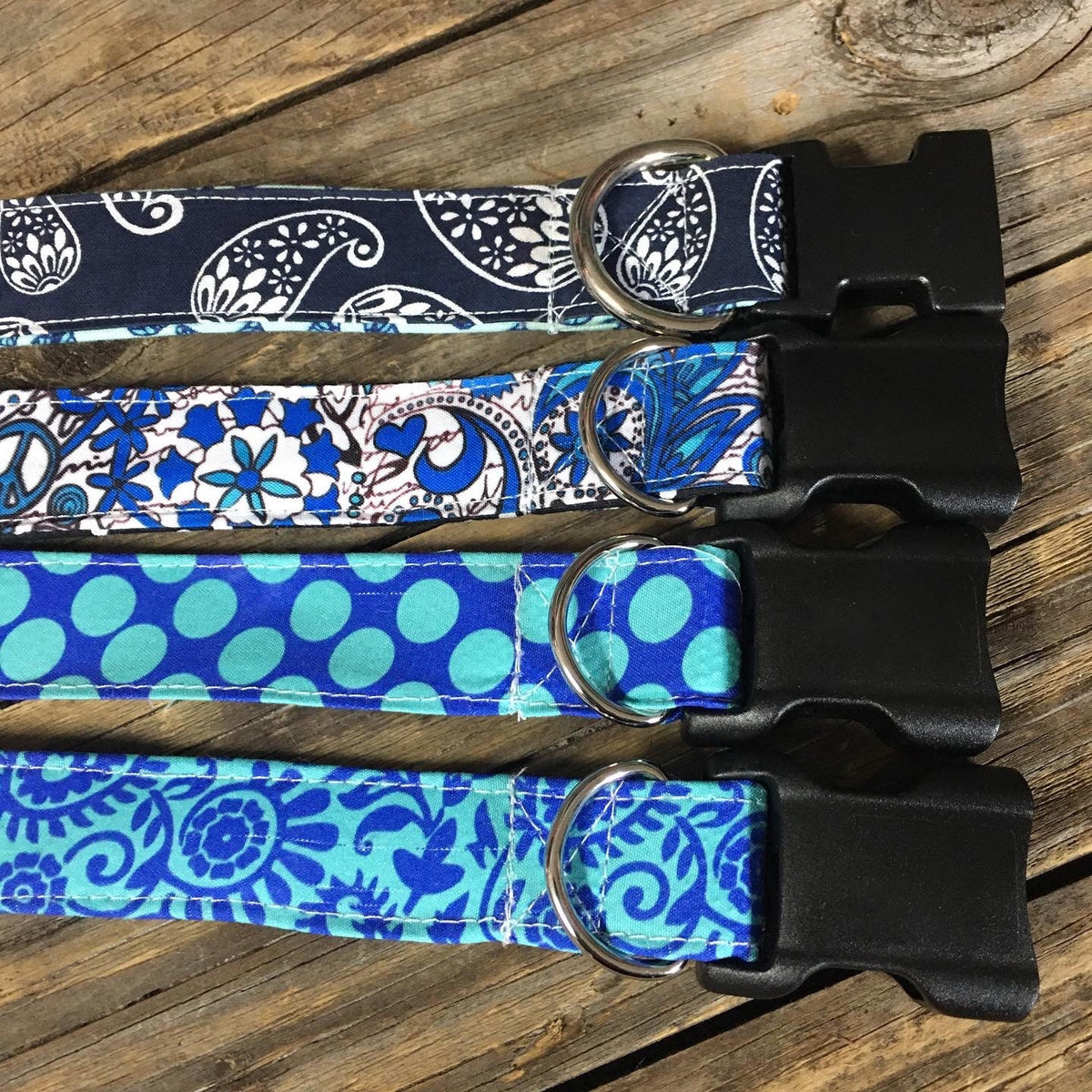 Dog collar with name, phone number, dog collar blue