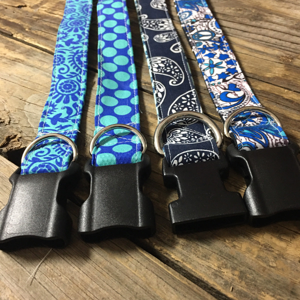 Dog collar with name, phone number, dog collar blue