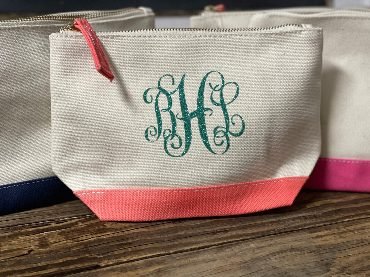 Monogrammed makeup bag