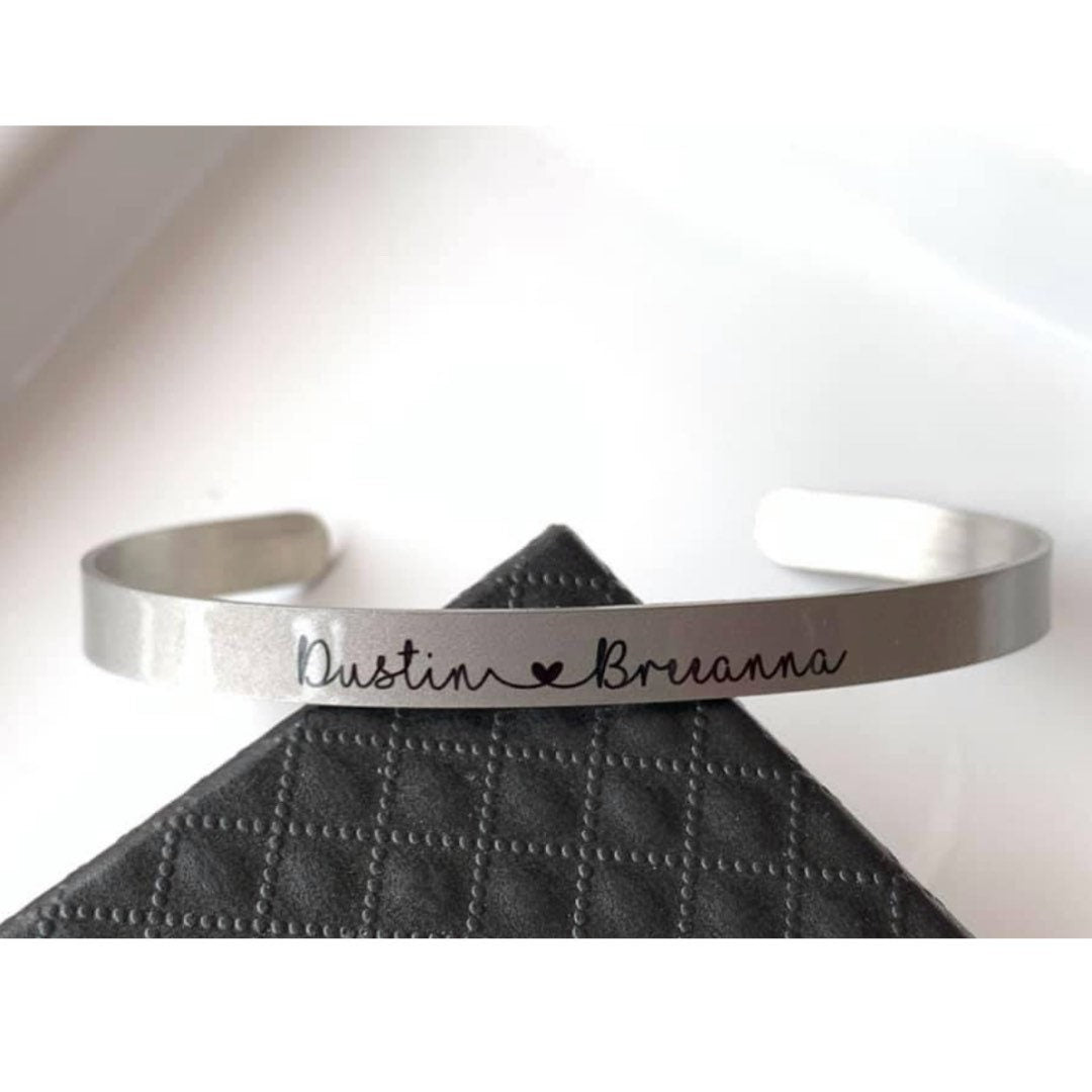 Personalized cuff bracelet, name bracelet