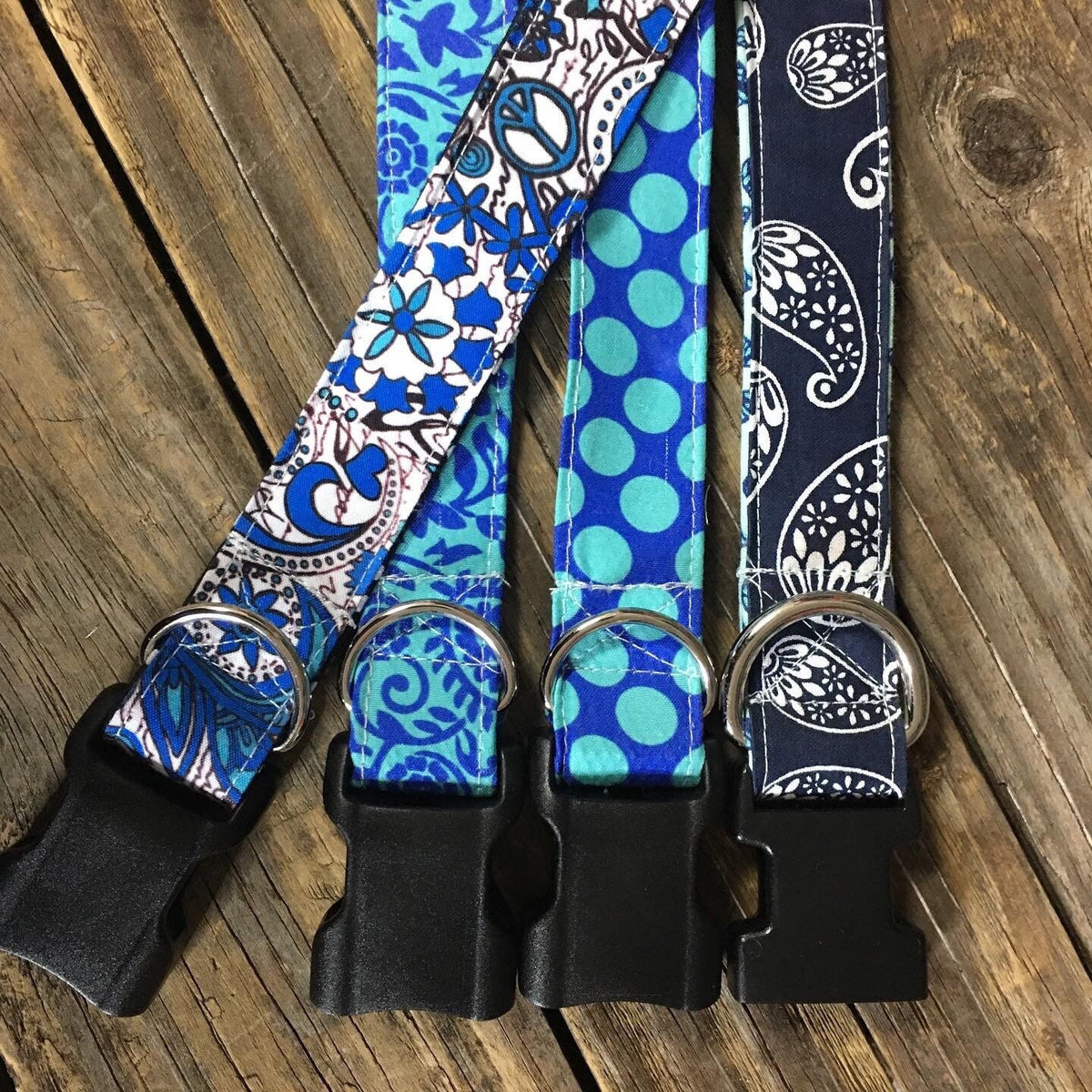 Dog collar with name, phone number, dog collar blue