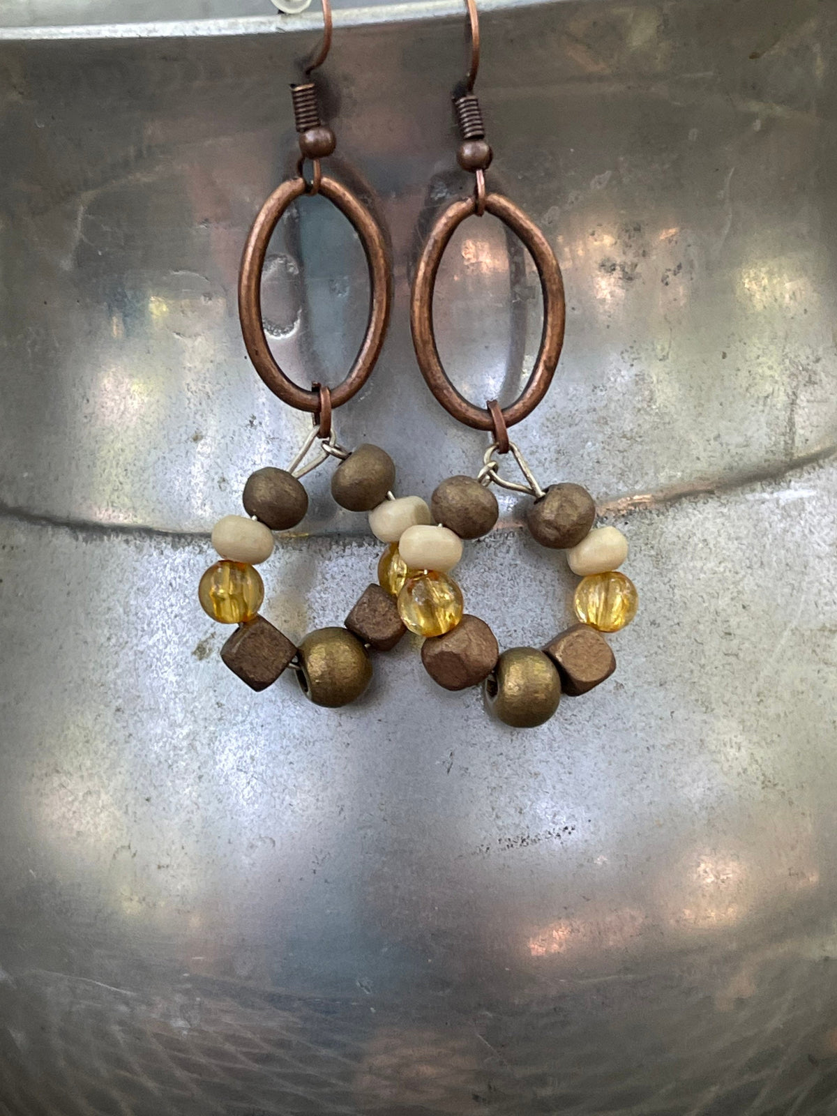 Beaded earrings mineral colors