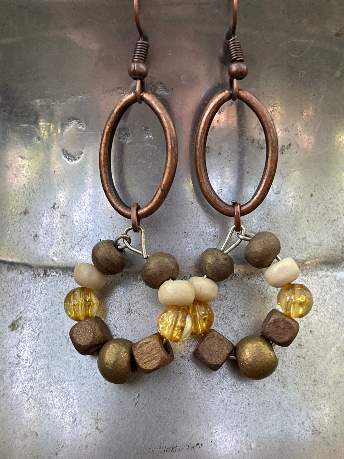 Beaded earrings mineral colors