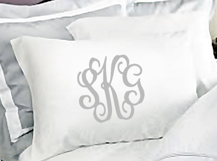 Monogrammed pillow case,