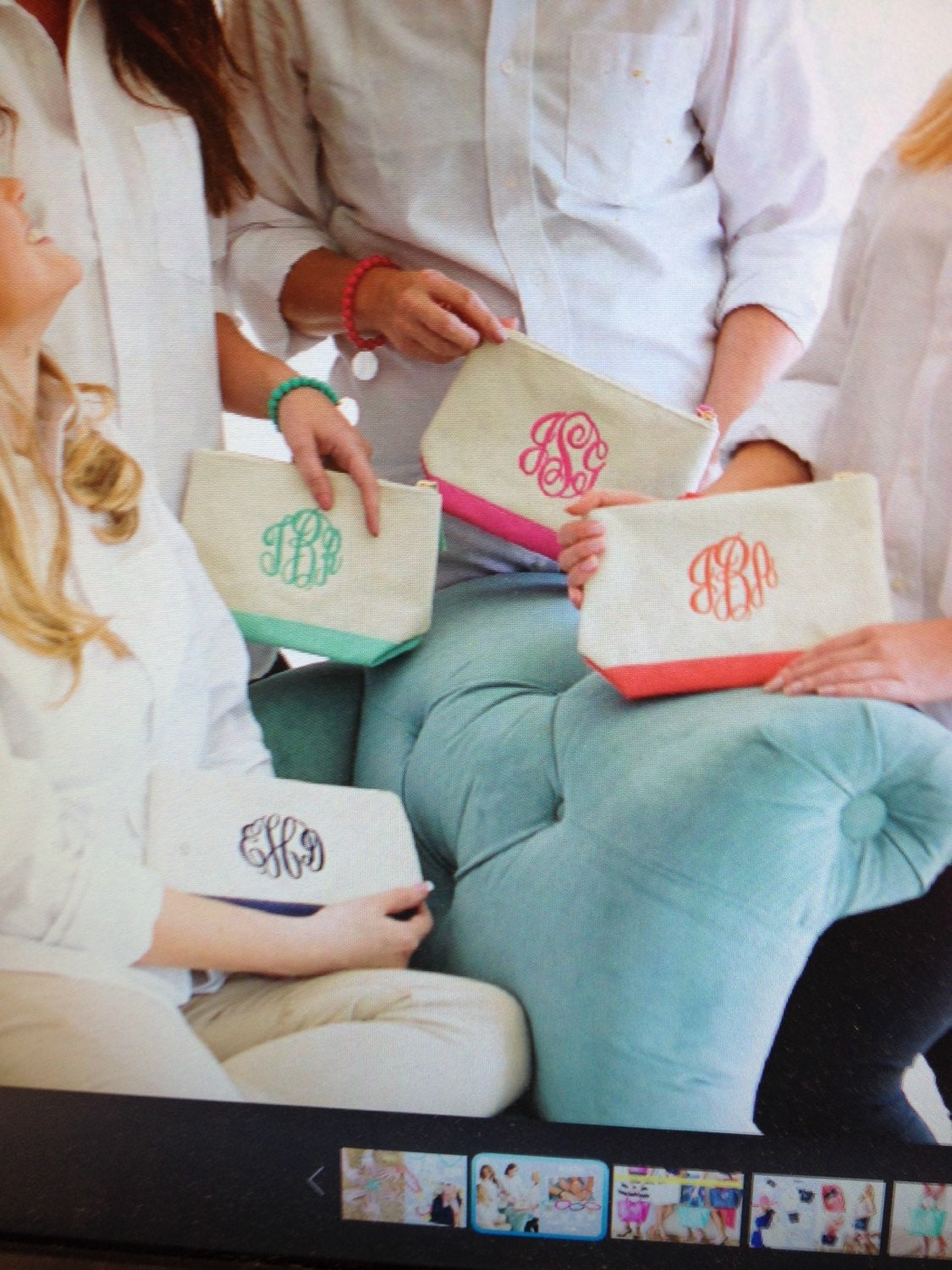 Monogrammed makeup bag