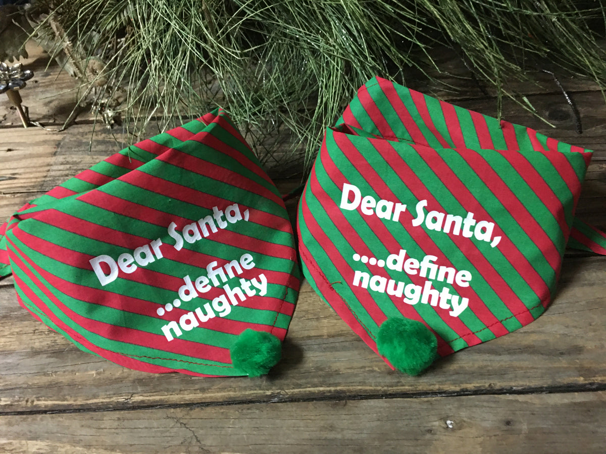 Christmas dog bandana, stripe Christmas bandana