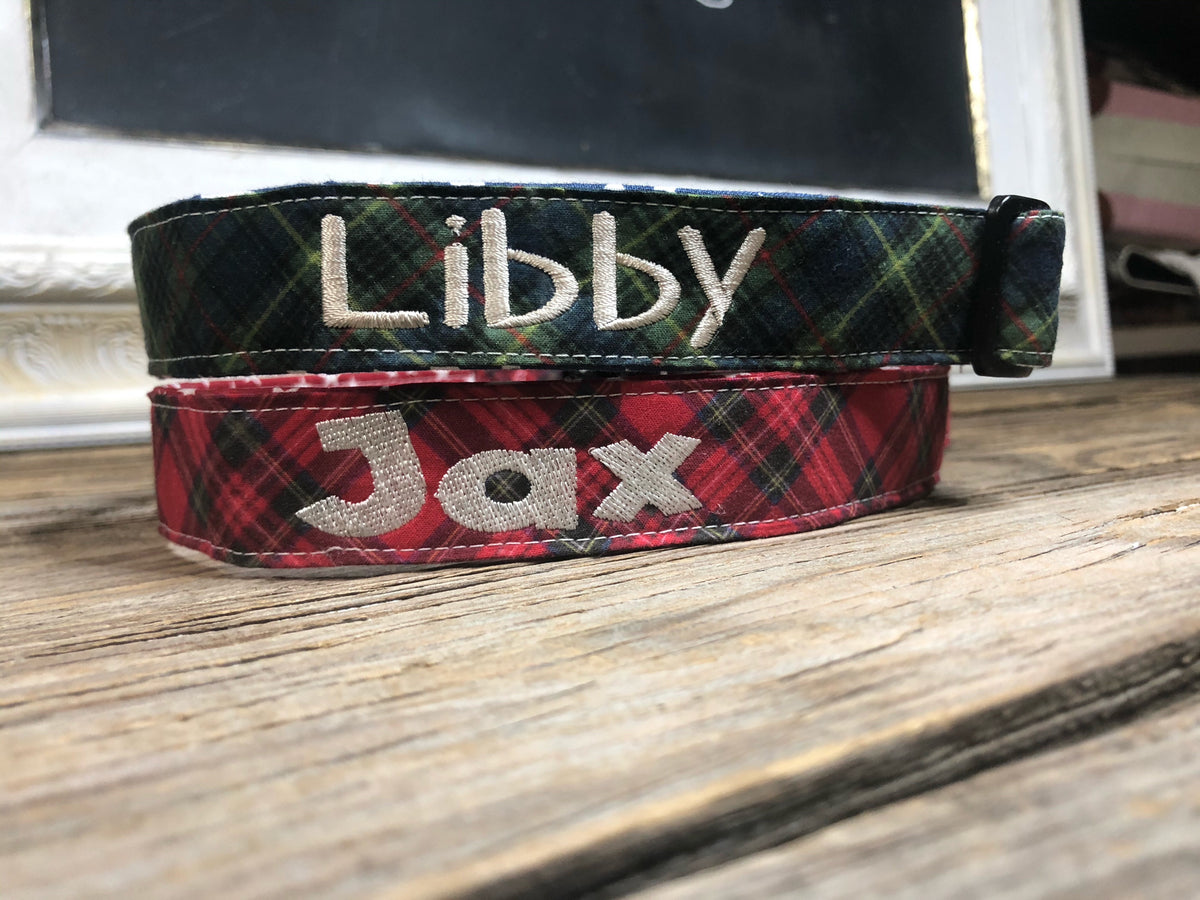 Tartan plaid dog collar