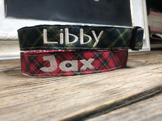 Tartan plaid dog collar