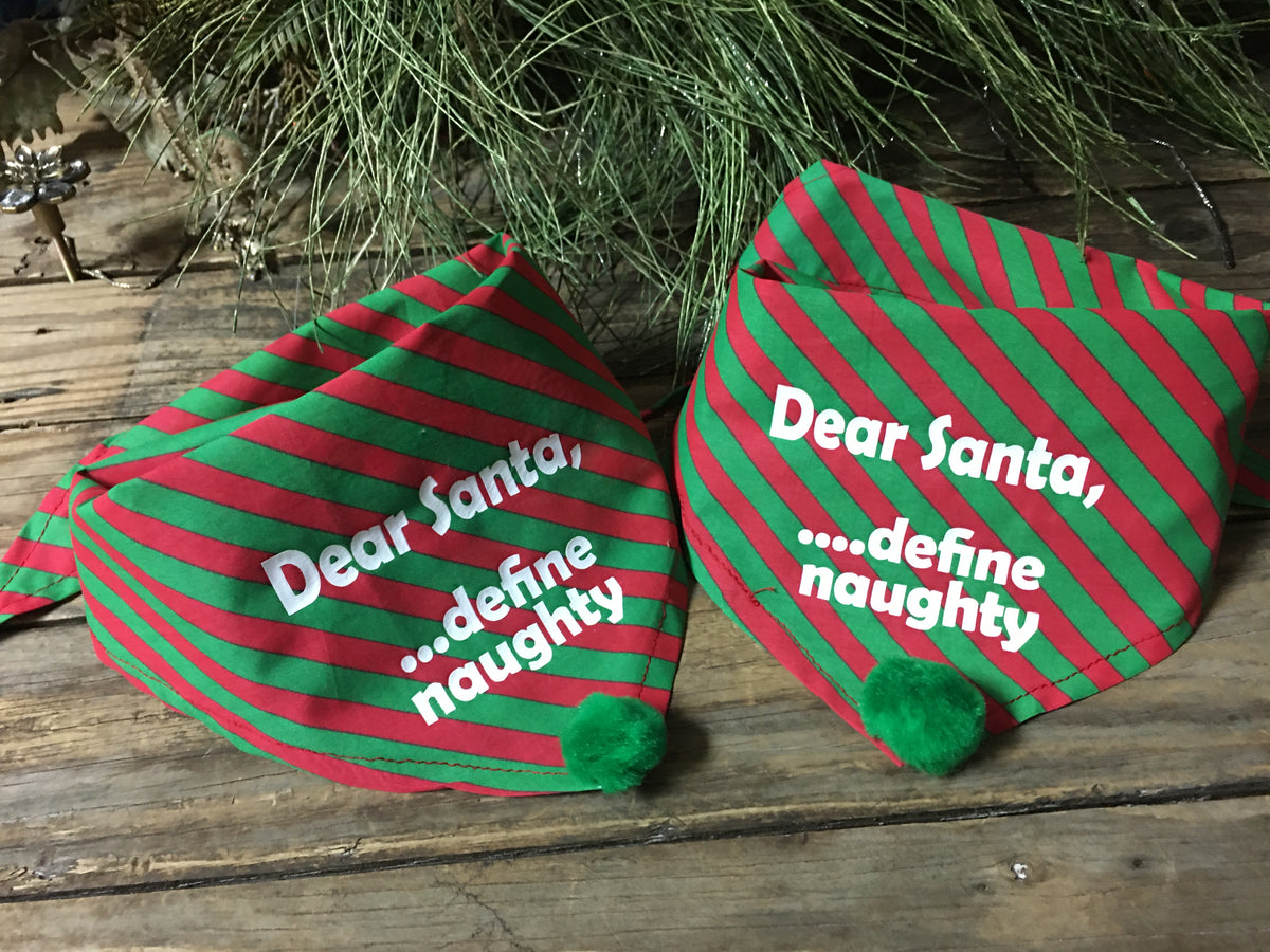 Christmas dog bandana, stripe Christmas bandana