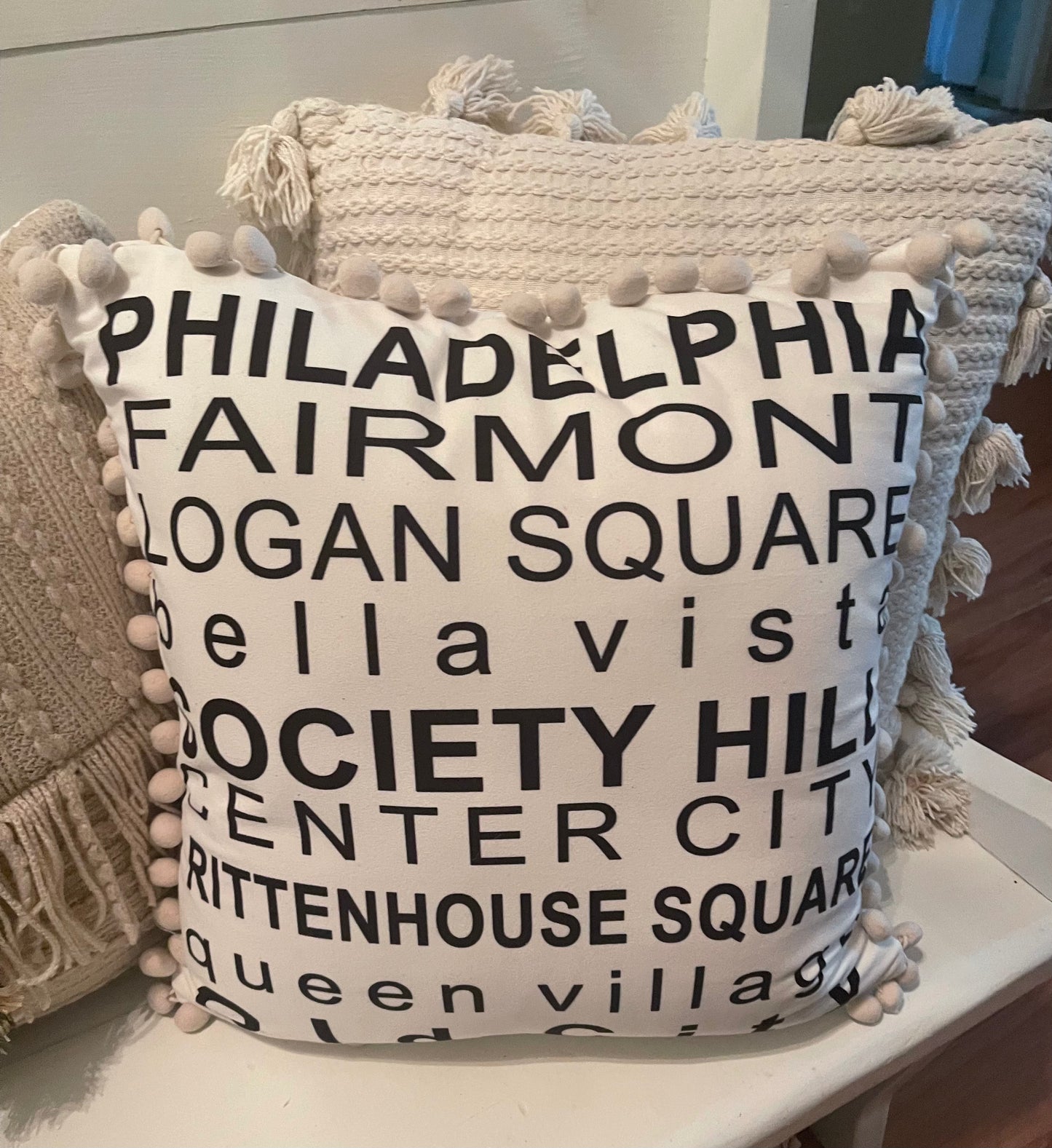 Hometown pillow, Philadelphia pillow, hometown pillow, custom print pillow, location pillow