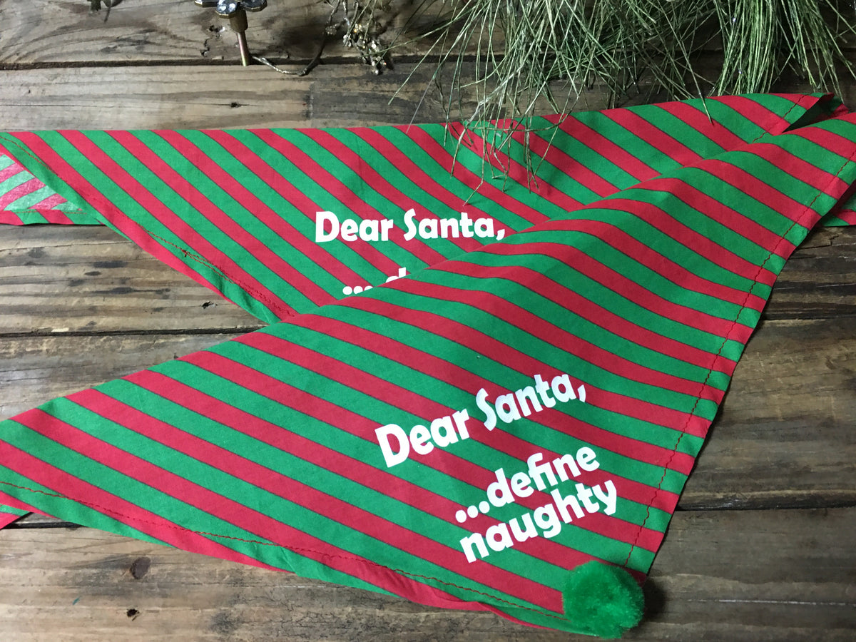 Christmas dog bandana, stripe Christmas bandana