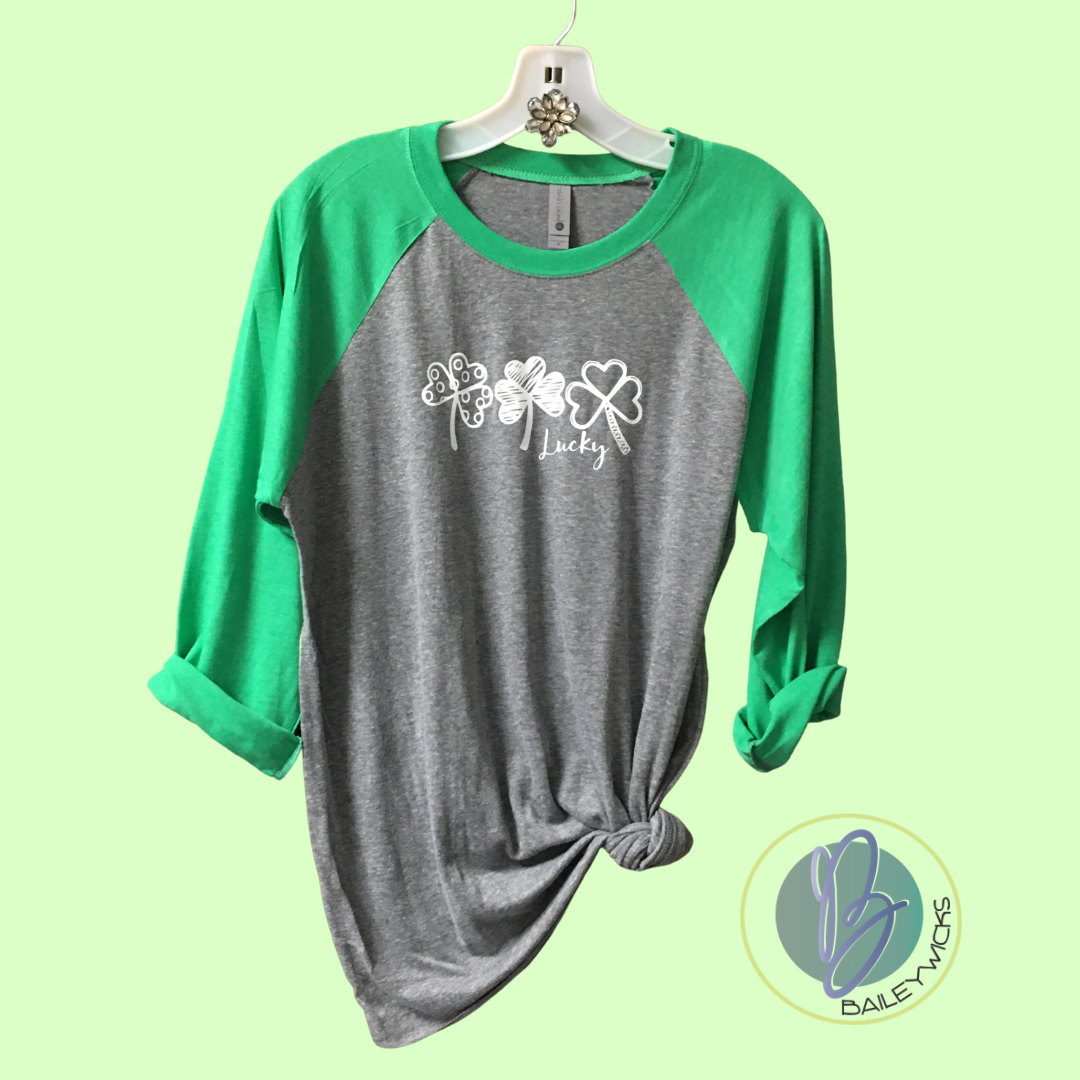 lucky st patricks day shirt, raglan shirt